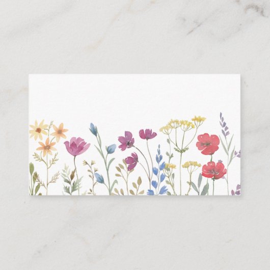 Wildblume Boho Babydusche Windelwanne Begleitkarte (Rückseite)