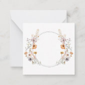 Wildblume Boho Babydusche Windelwanne Mitteilungskarte (Rückseite)