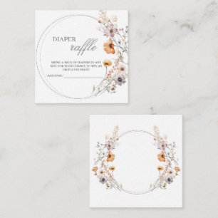 Wildblume Boho Babydusche Windelwanne Mitteilungskarte