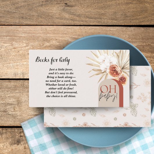 Wildblume Boho Babyduschenkarte Blumenmuster Begleitkarte