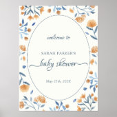 Wildblume Boho Begrüßung Babydusche Poster (Vorne)
