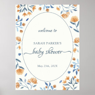 Wildblume Boho Begrüßung Babydusche Poster
