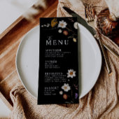 Wildblume Boho Black Menu Menükarte