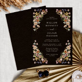 Wildblume Boho Black Wedding Einladung