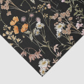 Wildblume Boho Bloom Garden Black Seidenpapier (Detail)