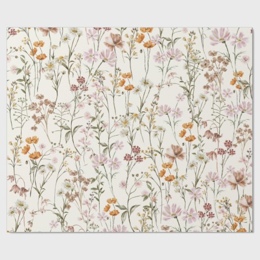 Wildblume Boho Bloom Garden Boho Geschenkpapier (Flach)