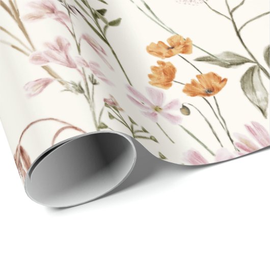 Wildblume Boho Bloom Garden Boho Geschenkpapier (Rolleneckpunkt)
