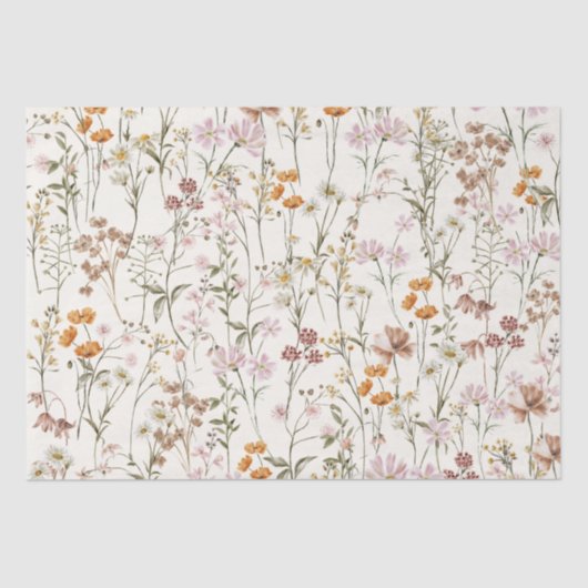 Wildblume Boho Bloom Garden Boho Seidenpapier (Vorderseite)