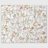 Wildblume Boho Bloom Garden White Geschenkpapier (Flach)