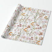 Wildblume Boho Bloom Garden White Geschenkpapier (Ungerollt)