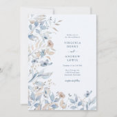 Wildblume Boho Blue Wedding Einladung (Vorderseite)