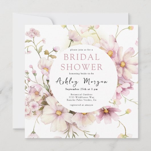 Wildblume | Boho Blume Brautparty Einladung (Vorderseite)