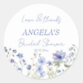 Wildblume boho Blume Brautparty Gefallen Runder Aufkleber (Vorderseite)