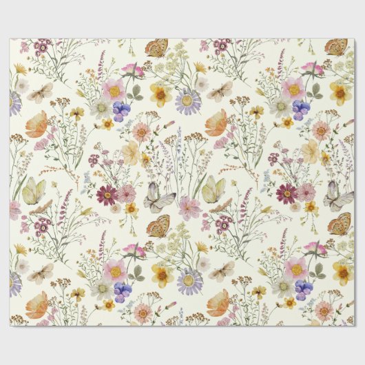 Wildblume boho Blume Packpapier (Flach)