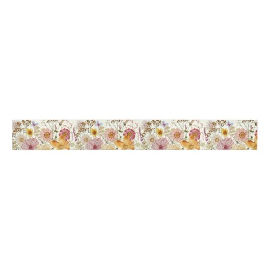 Wildblume Boho Blumenband Ripsband (Vorderseite)