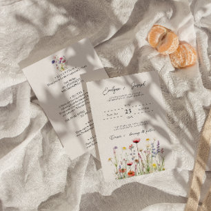 Wildblume Boho Blumengarten auf einer Hochzeit Einladung