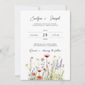 Wildblume Boho Blumengarten auf einer Hochzeit Einladung (Vorderseite)