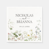 Wildblume Boho Blumengarten Hochzeit Serviette (Vorderseite)