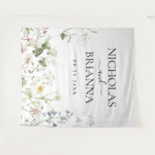 Wildblume Boho Blumengarten Hochzeit Wandteppich (Vorderseite (Horizontal))