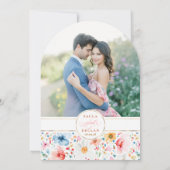 Wildblume Boho Blumengarten Hochzeitstag Foto Einladung (Rückseite)