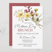 Wildblume Boho Blumenmüttertagsbrunch Einladung (Vorne/Hinten)