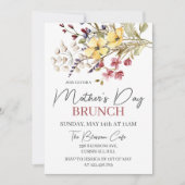 Wildblume Boho Blumenmüttertagsbrunch Einladung (Vorderseite)