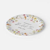 Wildblume Boho Botanischer Brautparty Tee Pappteller (Schrägansicht)