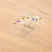 Wildblume Boho Brautparty Acryleinladungen (Ablage )