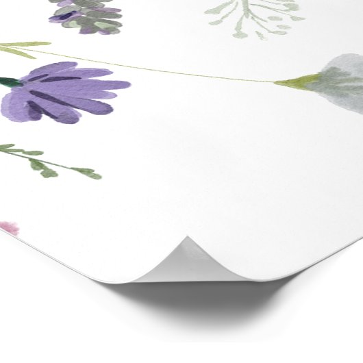 Wildblume Boho Brautparty Begrüßung Poster (Ecke)