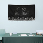 Wildblume Boho Brautparty Black Banner (Messeveranstaltung)