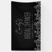 Wildblume Boho Brautparty Black Banner (Vertikal)