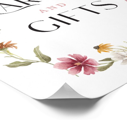 Wildblume Boho Brautparty Cards Schild (Ecke)