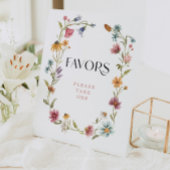 Wildblume Boho Brautparty Favoriten Tabletop-Zeich Sockelschild