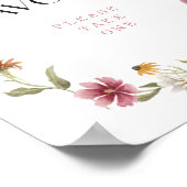 Wildblume Boho Brautparty Favoriten Unterschrift Poster (Ecke)