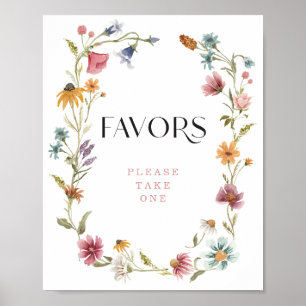 Wildblume Boho Brautparty Favoriten Unterschrift Poster