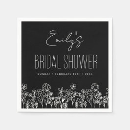 Wildblume Boho Brautparty Floral Serviette
