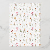 Wildblume Boho Brautparty Folieneinladung (Rückseite)