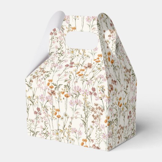 Wildblume Boho Brautparty im Blumengarten Geschenkschachtel (Rückseite)