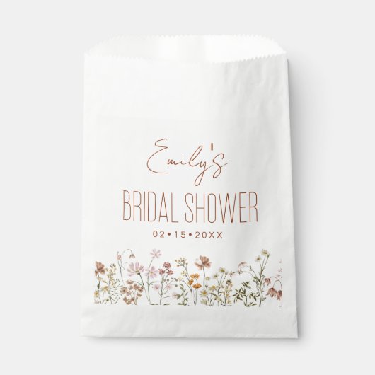 Wildblume Boho Brautparty im Blumengarten Geschenktütchen (Vorderseite)