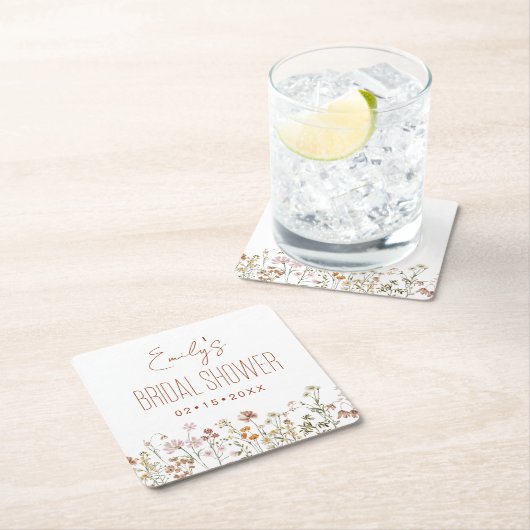 Wildblume Boho Brautparty im Blumengarten Rechteckiger Pappuntersetzer (Vor Ort)