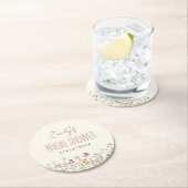 Wildblume Boho Brautparty im Blumengarten Runder Pappuntersetzer (Vor Ort)