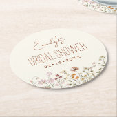 Wildblume Boho Brautparty im Blumengarten Runder Pappuntersetzer (Angewinkelt)