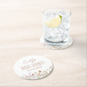 Wildblume Boho Brautparty im Blumengarten Runder Pappuntersetzer (Vor Ort)