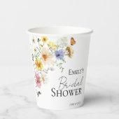 Wildblume Boho Brautparty Pappbecher (Rückseite)