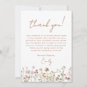 Wildblume Boho Brautparty Terracotta Dankeskarte (Vorderseite)