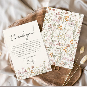 Wildblume Boho Brautparty Vielen Dank Karte