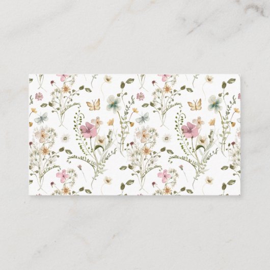 Wildblume Boho Bridal Display Showdusche Begleitkarte (Rückseite)