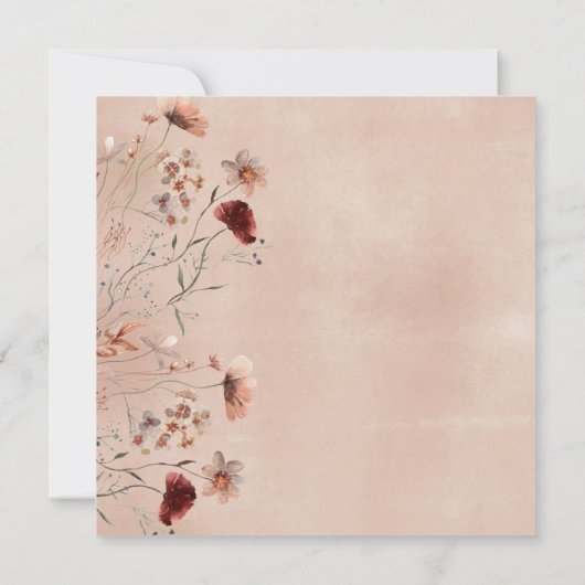 Wildblume Boho Bridal Dusche Einladung (Rückseite)