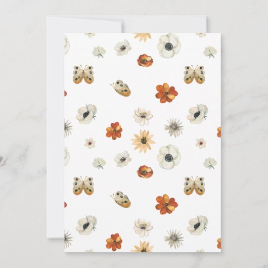 Wildblume Boho Bridal Dusche Einladung (Rückseite)