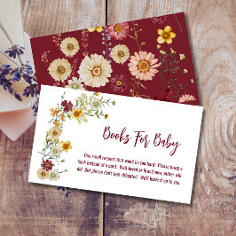 Wildblume boho burgundy Bücher für Babys Begleitkarte